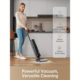 Refurbished DREAME H13 Pro Wet Dry Vacuum Cleaner, Smart Floor Cleaner Vacuum Mop For Hard Floors, 140°F Brush Wash, Hot Air & Dual Rotation Self-Cleaning, GlideWheel Power System, Great For Sticky Messes