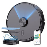 Lydsto R1D EDGE Smart Robot Vacuum Cleaner And Mop Combination, Automatic Mop Extension And Lifting, 5000Pa Suction Power, 60 Days Of Emptying, Obstacle Avoidance, WiFi, APP Remote Control, Laser Radar Lying Flat Cleaning Stain Killer Black.