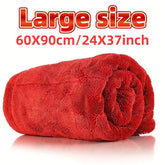 Heavy-Duty 1200GSM Microfiber Car Towel - Extra Large 24x36 Inches Quick-Dry Automotive Towel with Kink Ring