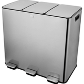 15\u002F 24 Gallon Trash Can Stainless Steel Step On with Separated Lid and Foot Pedal