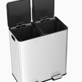 16 Gal Trash Can Stainless Steel w\u002F Separated Lid & Foot Pedal Kitchen Trash Can