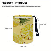 1pc Pineapple Print Car Trash Can - Durable Polyester Fiber, Portable & Stylish Interior Accessory for Cars, Camping, and Kitchens, Vibrant Yellow with Green Leaves, Compact Design for Easy Storage, Car Trash Can, Kitchen Waste Bin, Playful Design, Sturdy