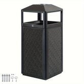 Heavy-Duty Metal Trash Can - Lockable Lid 15 Gallon Weatherproof Outdoor Trash Can Suitable for Offices Or Hotels Kitchens Bedrooms Toilets Public Places Outdoors