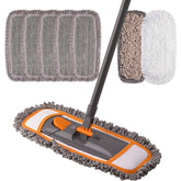 Mirofiebr Dust Mop with 7pcs Washable Mop Pads and Extendable 55u201D Long Handle, Multifunction Floor Mop Hardwood, Marble, Laminate, Tile Floor Mopping, Floor Mop with Bucket Set, Mop Set, Mop with Bucket, Floor Cleaning, Hardwood Floor Care