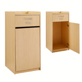 40 Gallon Wooden Trash Can Cabinet with Pull-Out Tray Holder - Polished Finish, Commercial & Home Kitchen Garbage Bin, Space-Saving Design for Restaurants, Cafes, Schools & Dining Areas, Restaurant Waste Disposal, Sleek Wood Finish, Durable Wood Construct