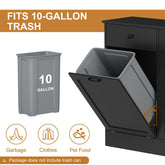Wpond 20-Gallon Heavy-Duty Double Tilt Out Trash Can Cabinet with Deodorizer - Freestanding Dog-Proof Trash Can with Hidden Storage Drawers, Heavy-Duty Construction, Space-Saving Design, Easy Assembly for Kitchen, Living Room, Office - Modern Cabine