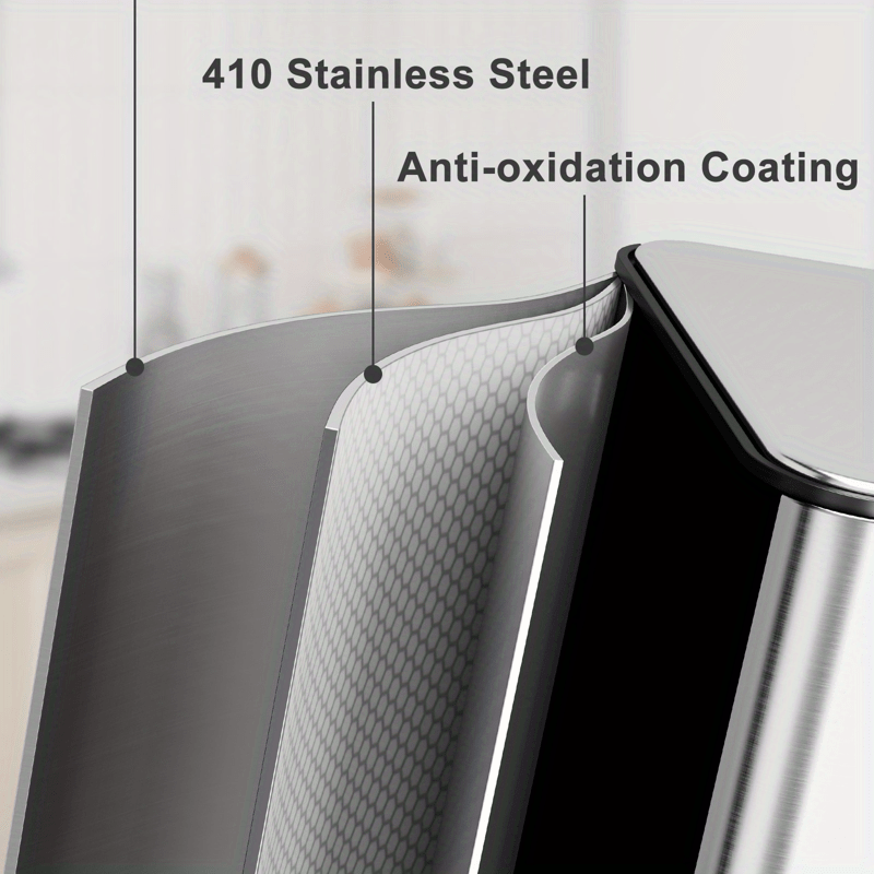 15\u002F 24 Gallon Trash Can Stainless Steel Step On with Separated Lid and Foot Pedal