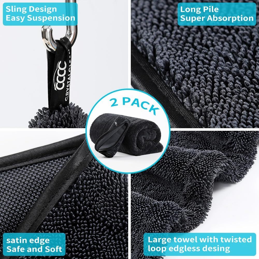 Extra Large Pack of 2 Double Twisted Loop Quick-Drying Towel