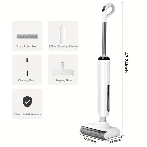 Cordless Wet Dry Vacuum Lightweight & Cordless Wet And Dry Vacuum Cleaner | Wet Dry Vacuum Cordless Floor Cleaner And Mop One-Step Cleaning for Hard Floors, Self-propelled Vacuum Mop Assembly, Refreshed Home