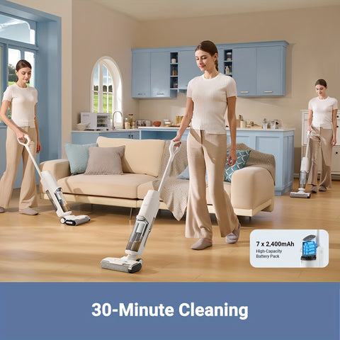 DREAME K10 Wet Dry Vacuum Cleaner, Cordless Vacuum Mop with Self-Washing, 8.38lbs Lightweight Floor Washer, 30min Runtime, Edge Cleaning Great for Hardfloor, Specially Designed Twin Scraper