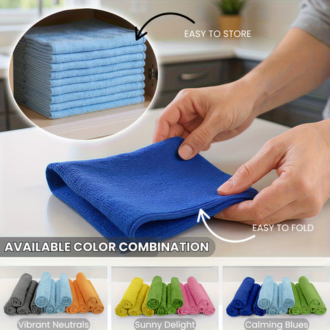 Heavy-Duty|Ultra Absorbent 12pcs Heavy-Duty Microfiber Cleaning Cloths