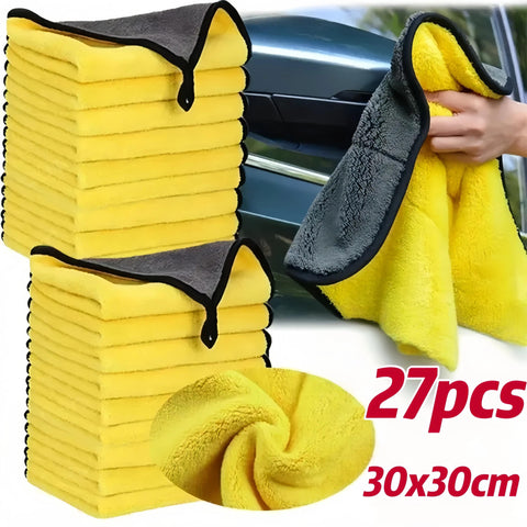 27pcs of microfiber car cleaning towels- billiard cue wiping towels, car washing and maintenance sets