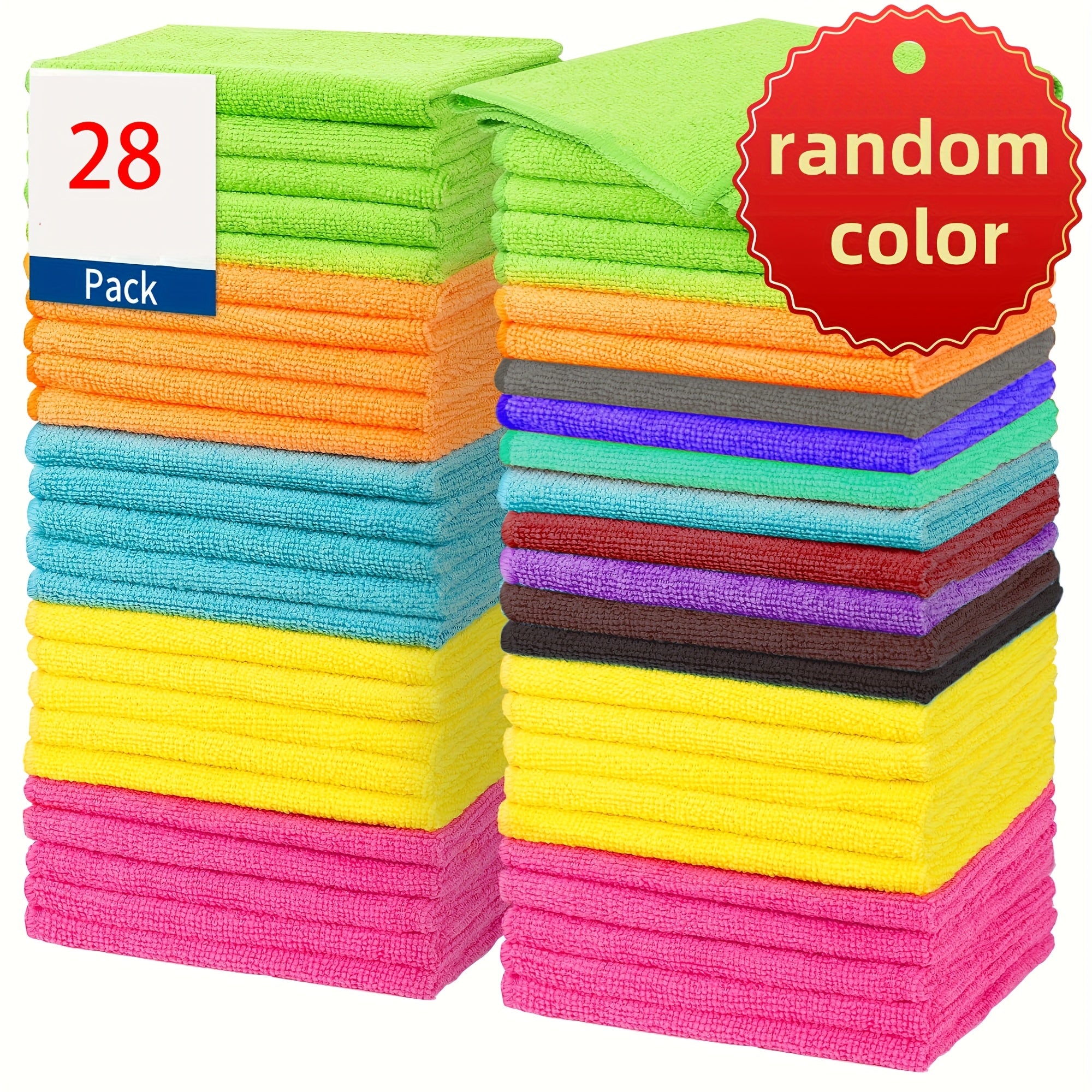 18\u002F28\u002F38pcs Set of Store Towels, Bulk Microfiber Cleaning Cloths