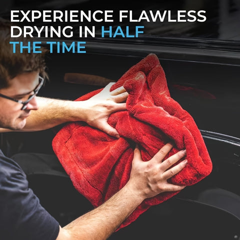 Heavy-Duty 1200GSM Microfiber Car Towel - Extra Large 24x36 Inches Quick-Dry Automotive Towel with Kink Ring