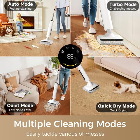 Cordless Wet Dry Vacuum Lightweight & Cordless Wet And Dry Vacuum Cleaner | Wet Dry Vacuum Cordless Floor Cleaner And Mop One-Step Cleaning for Hard Floors, Self-propelled Vacuum Mop Assembly, Refreshed Home