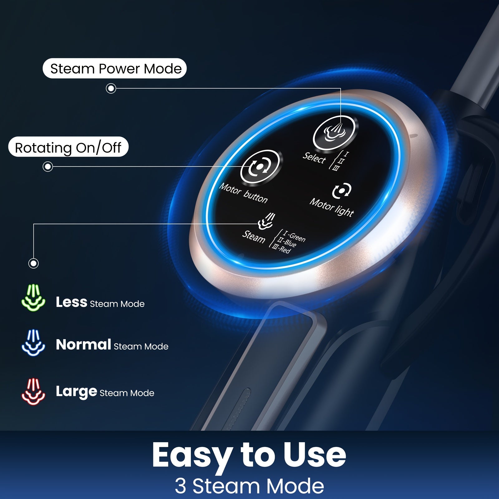 VM6 Steam Mop with Rotating Mop Pads, 10-in-1 Spin Steam Blaster Technology, 3 Steam Modes & LED Headlights for Laminate & Marble Floors, Steam Mops For Floor Cleaning, Floor Cleaning Mop, Swivel Mop, Floor Cleaning Mops, Flat Mops For Floor Cleaning, Spr