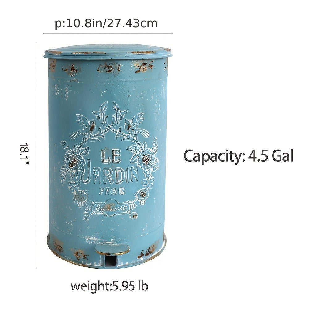 Metal Waste Basket Metal Waste Basket - Round Trash Can Suitable for Kitchen, Garden, Farmhouse, Outside