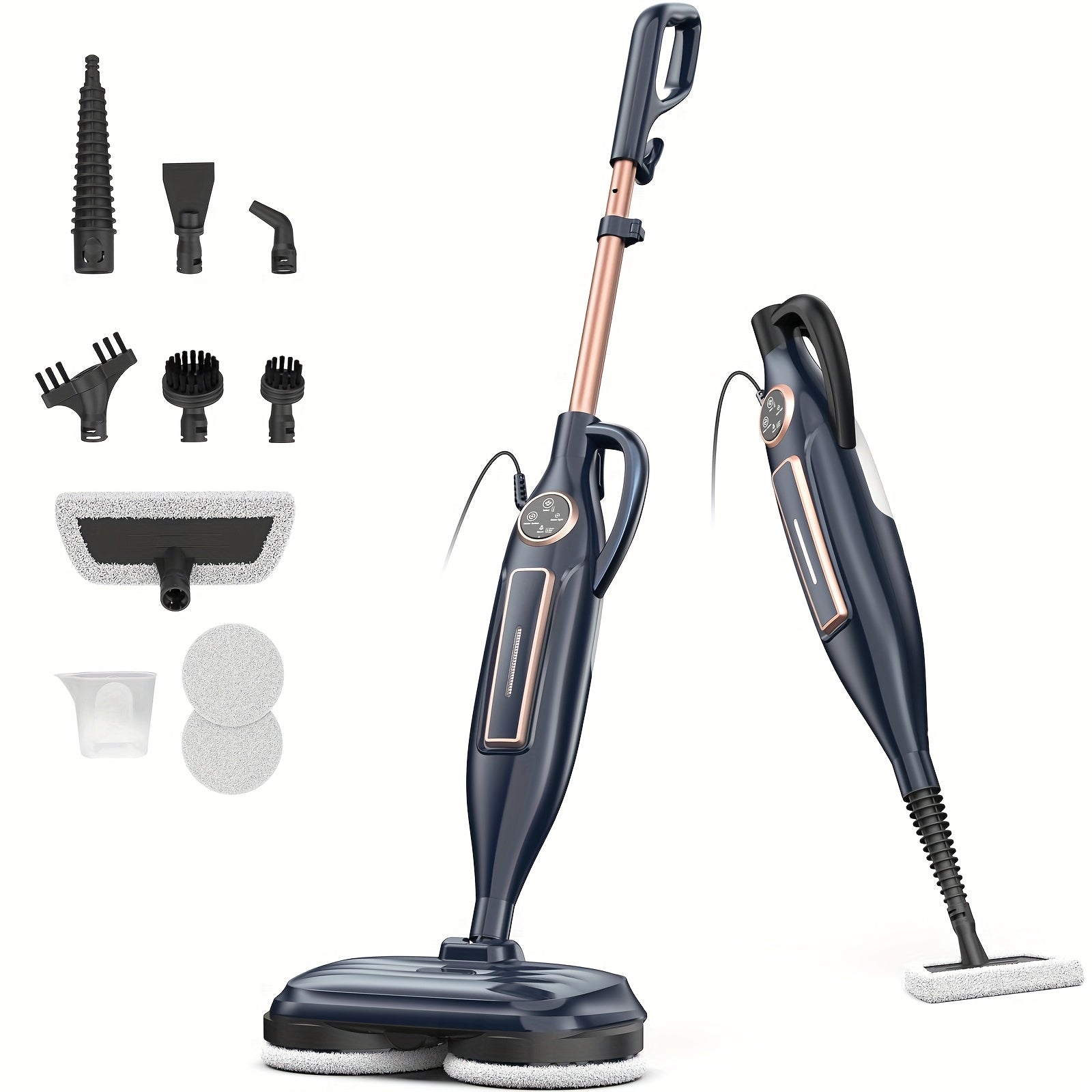 VM6 Steam Mop with Rotating Mop Pads, 10-in-1 Spin Steam Blaster Technology, 3 Steam Modes & LED Headlights for Laminate & Marble Floors, Steam Mops For Floor Cleaning, Floor Cleaning Mop, Swivel Mop, Floor Cleaning Mops, Flat Mops For Floor Cleaning, Spr