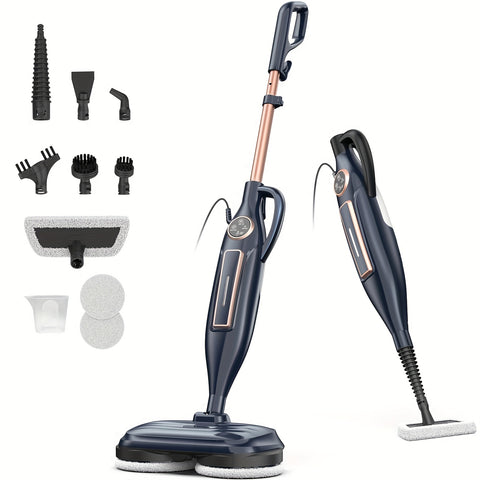 VM6 Steam Mop with Rotating Mop Pads, 10-in-1 Spin Steam Blaster Technology, 3 Steam Modes & LED Headlights for Laminate & Marble Floors, Steam Mops For Floor Cleaning, Floor Cleaning Mop, Swivel Mop, Floor Cleaning Mops, Flat Mops For Floor Cleaning, Spr