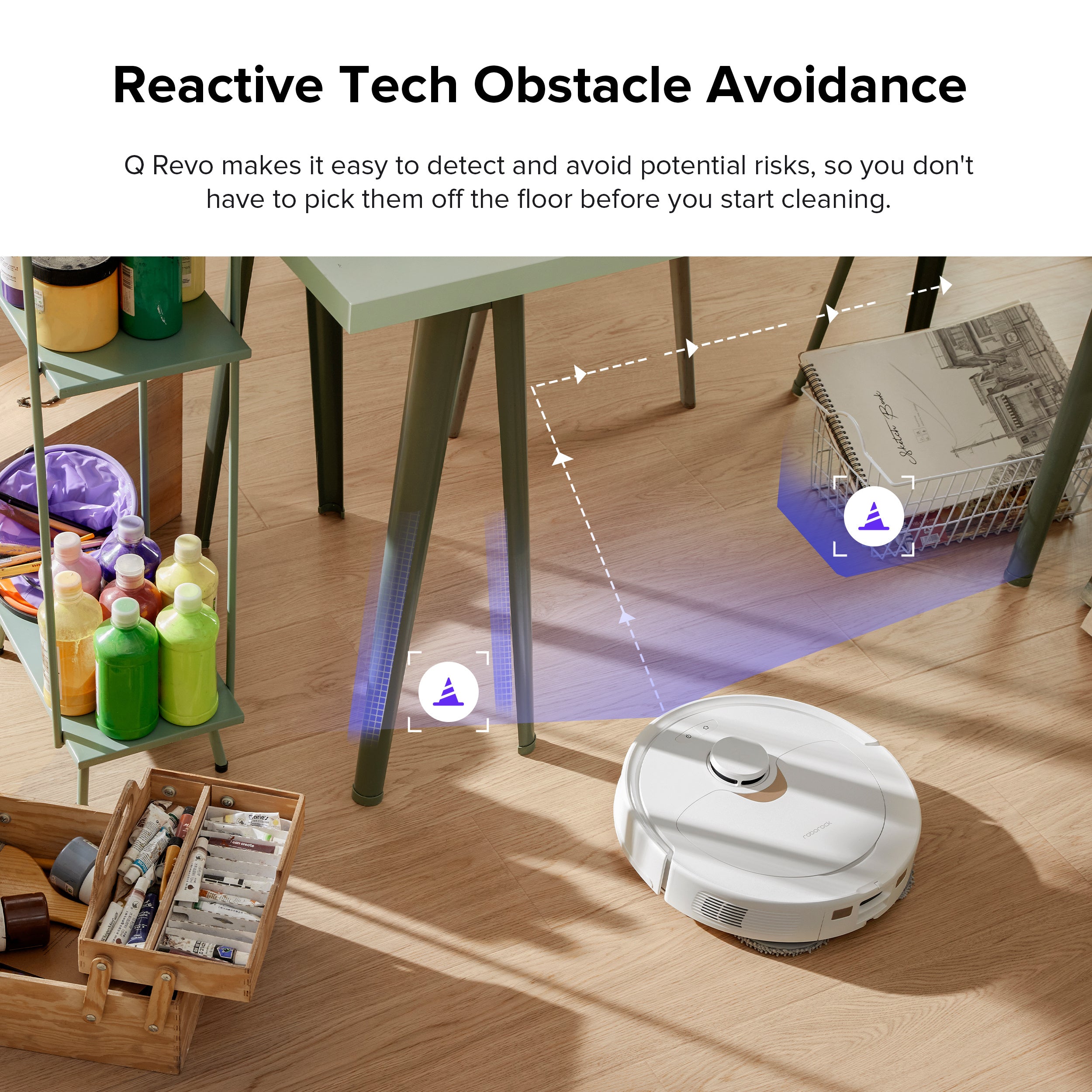Roborock QXrevo Robot Vacuum and Mop with Self-Emptying, Self-Drying, 5,500Pa Suction, Obstacle Avoidance (white)