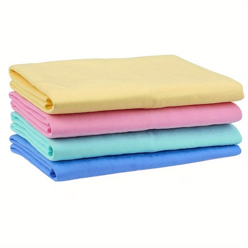 4pcs Quick-Drying Pet Towels 4pcs Quick-Drying Absorbent Faux Chamois Pet Towels - Soft