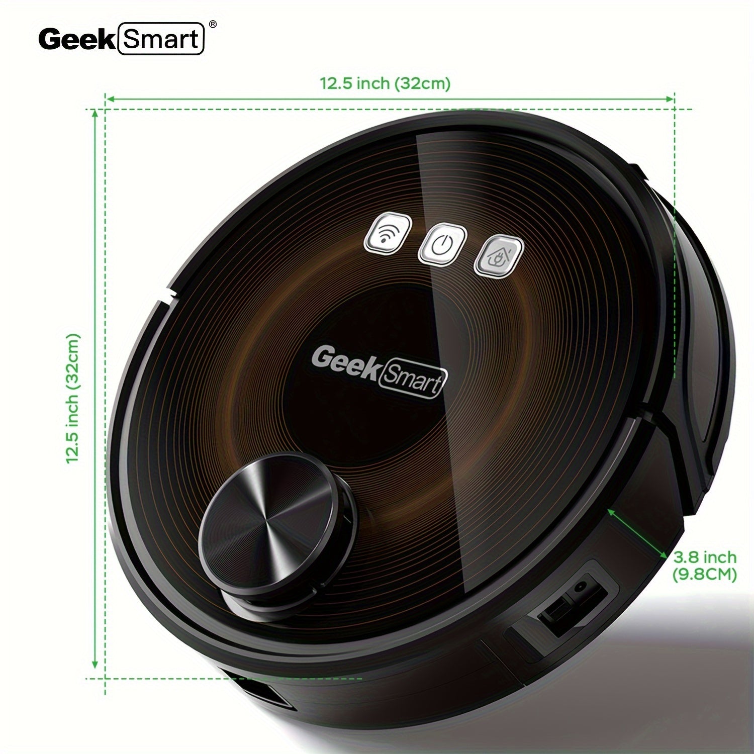 Smart Robot Vacuum Cleaner Geek Smart L8 Robot Vacuum Cleaner with Mop | MAX 2700PA Suction, LDS Navigation, Wi-Fi App Control - Perfect for Pet Hair and Large Home Cleaning, Black, Portable Vacuum Cleaner