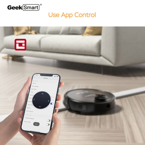 Smart Robot Vacuum Cleaner Geek Smart L8 Robot Vacuum Cleaner with Mop | MAX 2700PA Suction, LDS Navigation, Wi-Fi App Control - Perfect for Pet Hair and Large Home Cleaning, Black, Portable Vacuum Cleaner