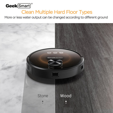 Smart Robot Vacuum Cleaner Geek Smart L8 Robot Vacuum Cleaner with Mop | MAX 2700PA Suction, LDS Navigation, Wi-Fi App Control - Perfect for Pet Hair and Large Home Cleaning, Black, Portable Vacuum Cleaner