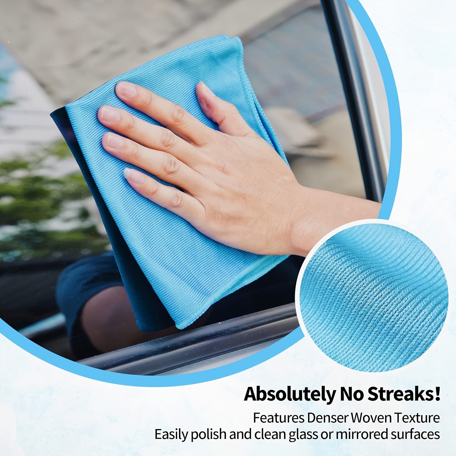 Microfiber Cleaning Cloths 6-Pack Microfiber Glass Cleaning Cloths - Streak-Free, Lint-Free