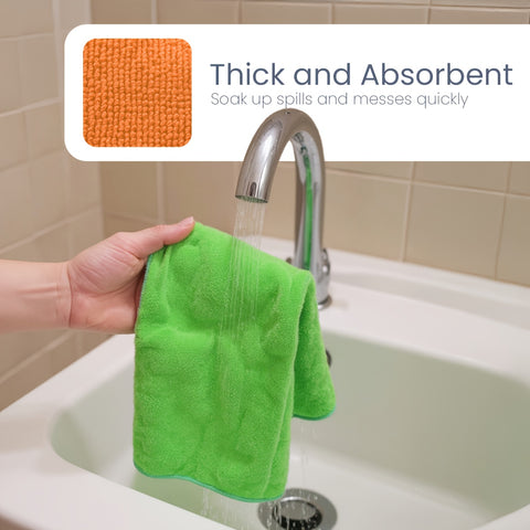 Heavy-Duty|Ultra Absorbent 12pcs Heavy-Duty Microfiber Cleaning Cloths