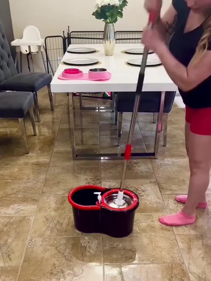 A Set Of Mops, Household Dual-drive Rotary Mops And Bucket Sets, No-wash Mops, Dry And Wet Two, Wash Two In One, 360 Degrees Option for All Kinds Of Floors