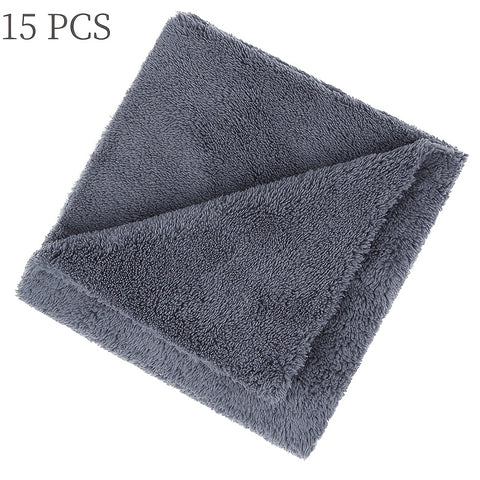 Liuzixuan 15-Pack Microfiber Car Wash Towels, 15.75x15.75inch 350GSM, Super Absorbent, Quick-Dry