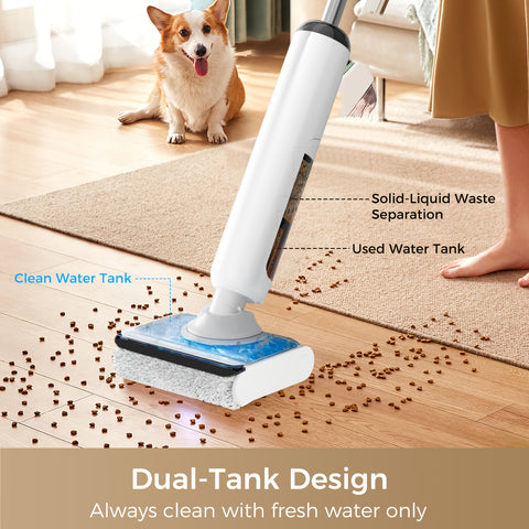 Cordless Wet Dry Vacuum Lightweight & Cordless Wet And Dry Vacuum Cleaner | Wet Dry Vacuum Cordless Floor Cleaner And Mop One-Step Cleaning for Hard Floors, Self-propelled Vacuum Mop Assembly, Refreshed Home