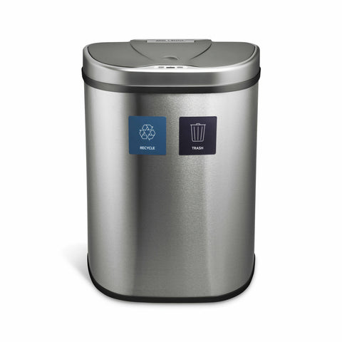 Ninestars DZT-70-R3 Motion Sensor Trash Can, Extra Large, Silver, Battery Powered, Non-rechargeable AAA Battery, Operating Voltage ≤36V, with Automatic Lid Closure for Home and Office Use