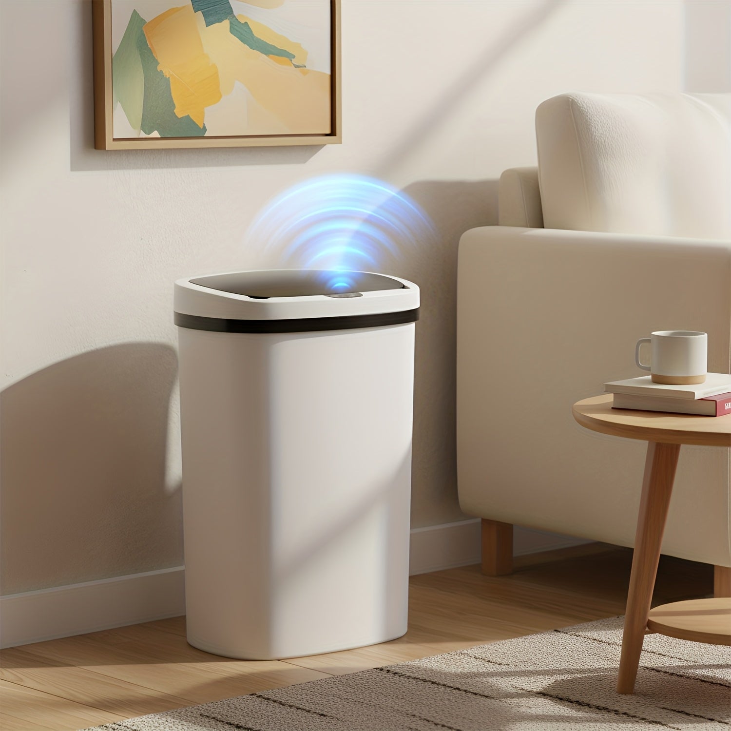 13 Gallon\u002F50L Automatic Trash Can, Touchless Motion Sensor Garbage Can, Lid Anti-Fingerprint Mute Designed, Trash Can For Kitchen Living Room Office Bedroom