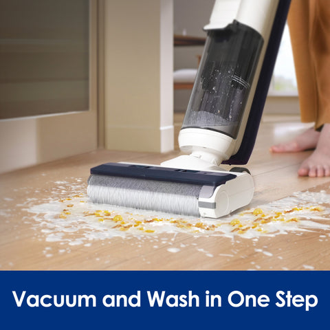 Tineco iFLOOR 5 Breeze Complete Wet Dry Vacuum, One-Step Cleaning for Hard Floors, Edge Clean, Auto Self-Cleaning, Lightweight & Cordless Design, Blue
