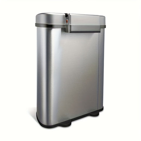 Ninestars DZT-70-R3 Motion Sensor Trash Can, Extra Large, Silver, Battery Powered, Non-rechargeable AAA Battery, Operating Voltage ≤36V, with Automatic Lid Closure for Home and Office Use