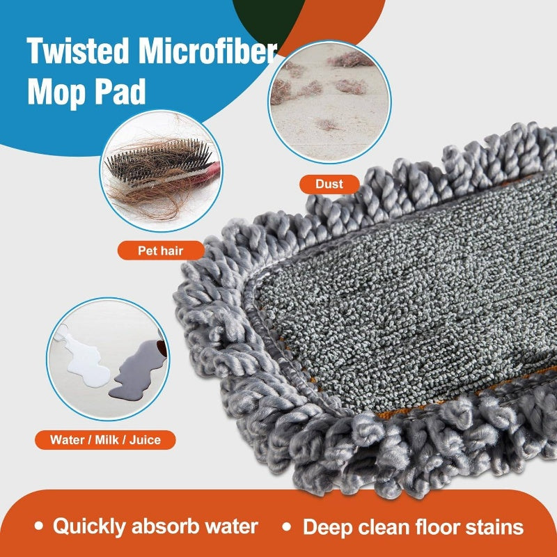Mirofiebr Dust Mop with 7pcs Washable Mop Pads and Extendable 55u201D Long Handle, Multifunction Floor Mop Hardwood, Marble, Laminate, Tile Floor Mopping, Floor Mop with Bucket Set, Mop Set, Mop with Bucket, Floor Cleaning, Hardwood Floor Care