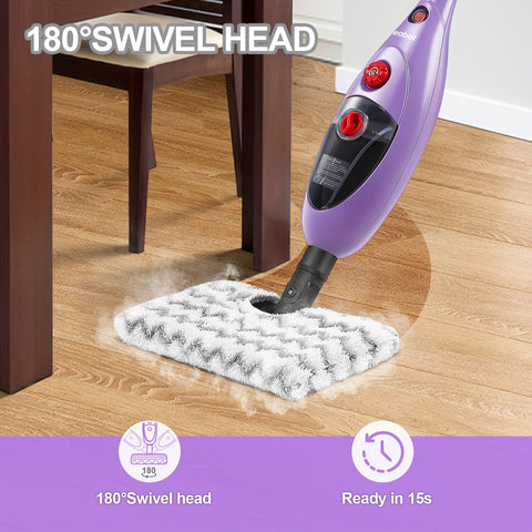 Moolan 12-in-1 Steam Mop Design With Detachable Handheld Steam Mops For Cleaning Floors, Tiles, Hardwood, Windows Sofa Wall Grout Cleaning Multi-Surface Steam Cleaner Includes &11 Multipurpose Tools, Contain Washable Steam Mop Pads