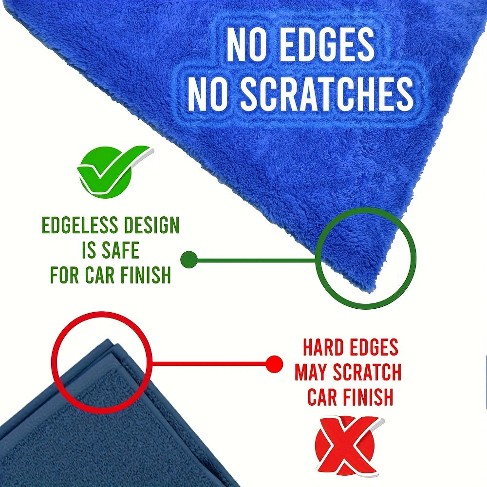 Pack of 6 Thick Edgeless Microfiber Towel – Ultra-Soft & High Absorbency – Ideal for Car Detailing