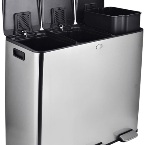 15\u002F 24 Gallon Trash Can Stainless Steel Step On with Separated Lid and Foot Pedal