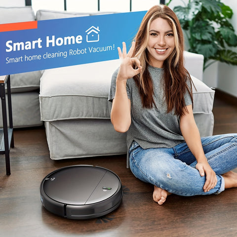 2-in-1 Robot Vacuum and Mop Combo with Automatic Recharge, Scheduled Cleaning, Powerful Suction, Super Thin Design, Low-Carpet Cleaning, 3D Obstacle Avoidance, 60dB Quiet Operation, 200-500ml Tank, 1000 Sq.m Coverage, USB Charging, Battery, Smart App Cont