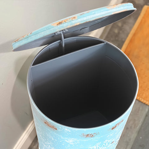 Metal Waste Basket Metal Waste Basket - Round Trash Can Suitable for Kitchen, Garden, Farmhouse, Outside