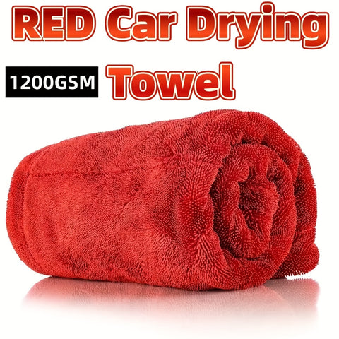 Heavy-Duty 1200GSM Microfiber Car Towel - Extra Large 24x36 Inches Quick-Dry Automotive Towel with Kink Ring