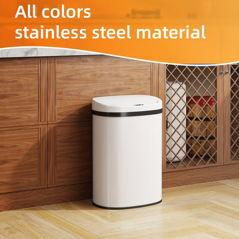 13 Gallon Trash Can Kitchen Waste Bin 50L, Automatic Garbage Can Touchless Motion Sensor, for Office Bedroom Living Room Trash Can, Bedroom Trash Can, Contemporary Design, Compact Bin, Highquality Plastic, Rustresistant Material, Large Capacity Bin, Motio