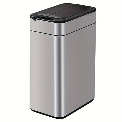ELPHECO Kitchen Trash Can Automatic Trash Can with Butterfly Lid, Brushed Stainless Steel Finish, Motion Sensor Garbage Can for Kitchen, Office, Living Room, 2 AA for 10.6 Gallon, 3 AA for 16 Gallon