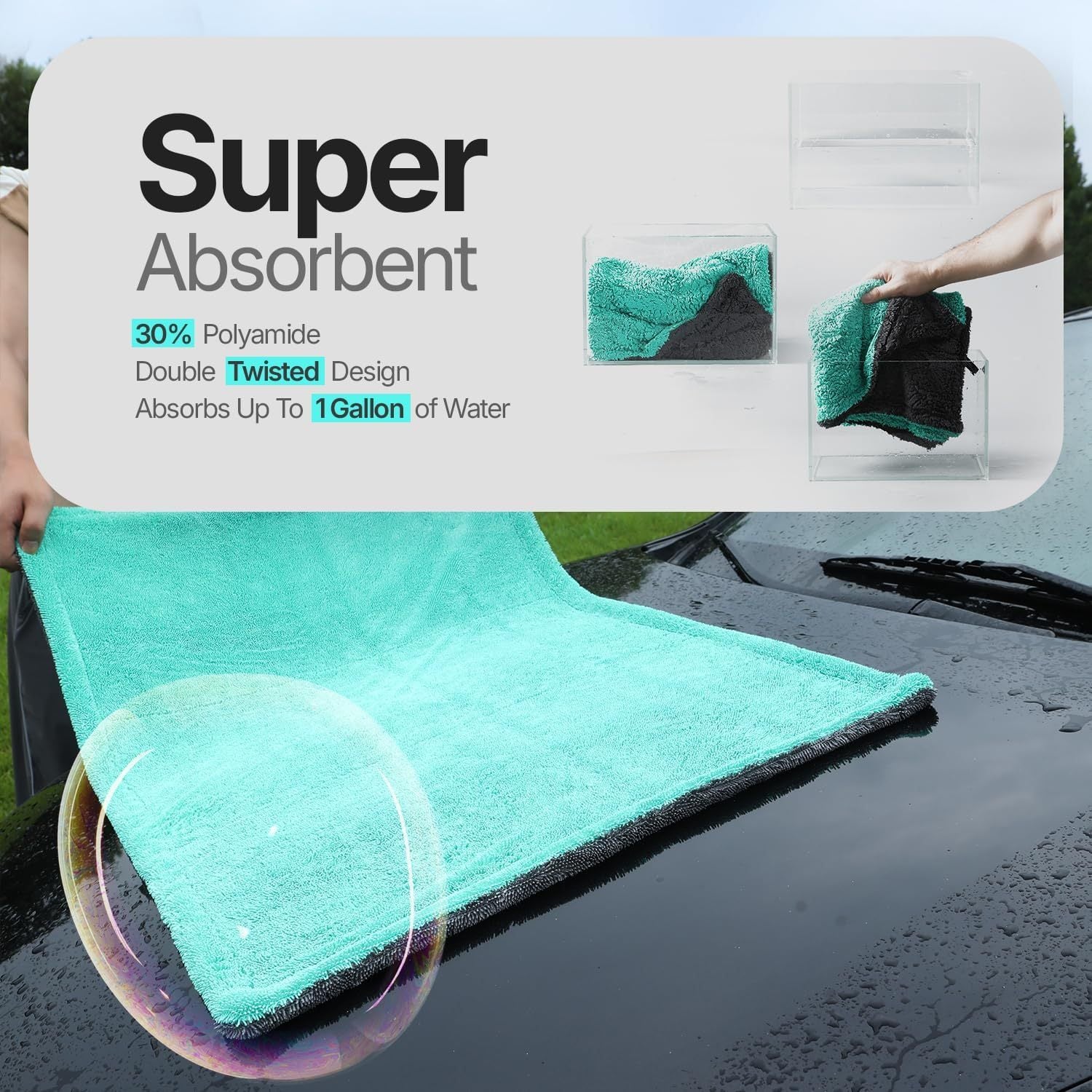 Extra Large Pack of 2 Double Twisted Loop Quick-Drying Towel