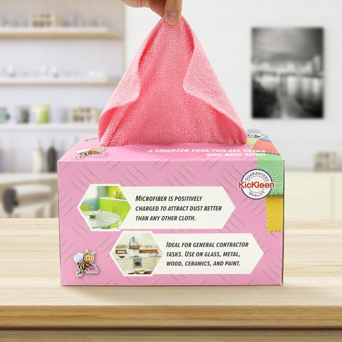 Microfiber Cleaning Cloths KICKLEEN 40-Pack Cleaning Cloths - Ultra, Heavy-Duty Lint-Free