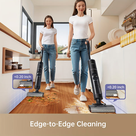 Dreame H12 PRO Cordless Wet\u002FDry Vacuum Mop & Floor Cleaner - All-in-One Smart Robot with Self-Cleaning System, Hot Air Drying, One-Step Edge Detection, 30 Min Runtime, 2.4 Gal Tank, 180° Rotating Head for Hard Floors, Tile, Vinyl, Linoleum - Plug-in