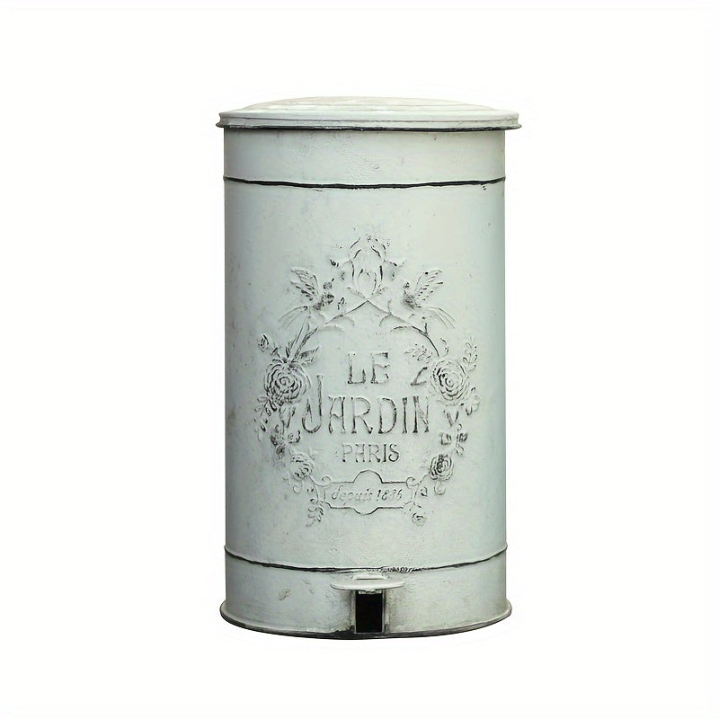 Metal Waste Basket Metal Waste Basket - Round Trash Can Suitable for Kitchen, Garden, Farmhouse, Outside